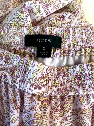 J.CREW Size 2 100% Silk pull-on pant in beach paisley PINK Style AY899 $168 - Picture 8 of 9