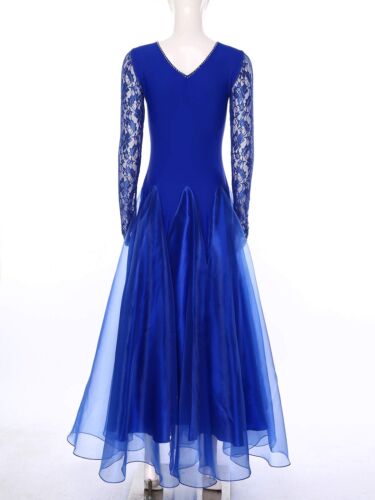 Women Flared Dress Prom Costume Dance Dresses Swing Skirt Ballroom Samba Wide - Picture 16 of 53