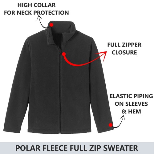 Boys High Collar Polar Fleece Sweater with Full Zip (Size: XS-2XL) NEW FREE SHIP - 第 4/8 張圖片