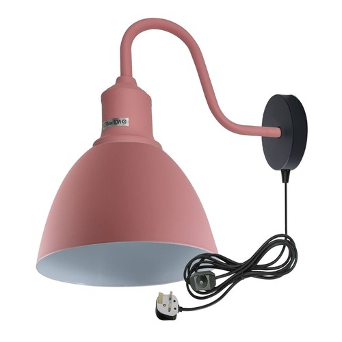 Vintage Wall Lamp Indoor 2m Plug In Wall Light E27 Metal for Living Room Hallway - Picture 10 of 26