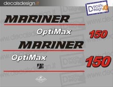 Adesivi motore marino fuoribordo Mariner optimax 150 cv gommone barca stickers 