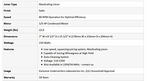 Omega VRT350 Heavy Duty Low Speed Vertical Masticating Juicer with Dual-Stage... - Picture 4 of 4