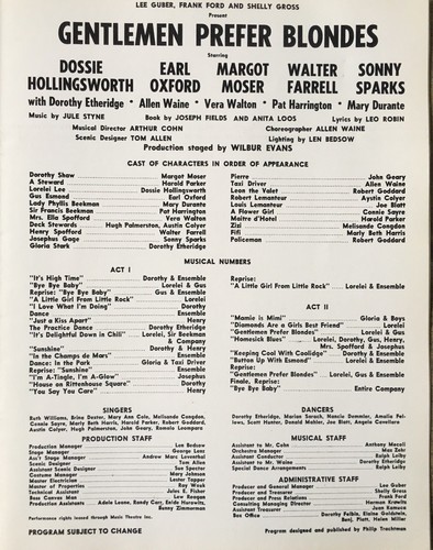 "Gentleman Prefer Blondes"" Programa de Recuerdos Julio 1955 ValleyForgeMusicFair con Tks" - Imagen 5 de 5
