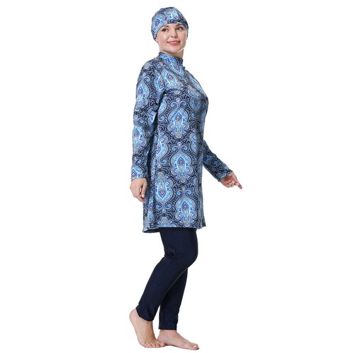 3pcs Plus Size Muslim Women Floral Swimwear Burkini Full Cover Swimsuit Bathing - Picture 9 of 41
