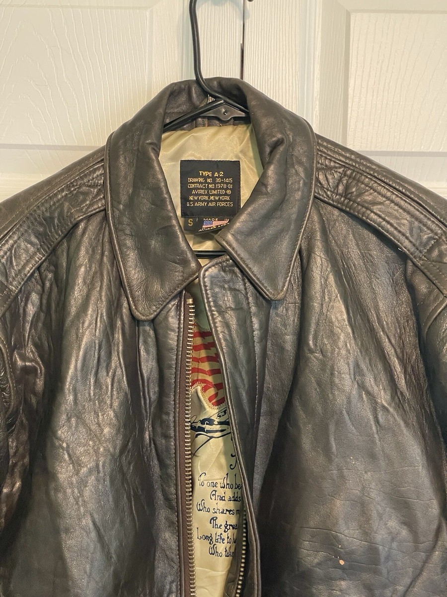 ジャケット・アウター AVIREX STAR STRIPES M-65 LEATHER JACKET AVIREX Star & Stripes M-65 Leather Jacket Size: M Brown