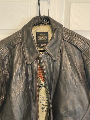 Vintage Avirex Stars & Stripes Forever Brown Leather Flight
