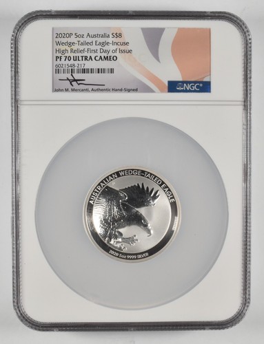 PF69 UCAM 2016-P Australia 8 Dollars 5 Oz. .999 Fine Silver - Signed - NGC *1484 - Picture 1 of 3