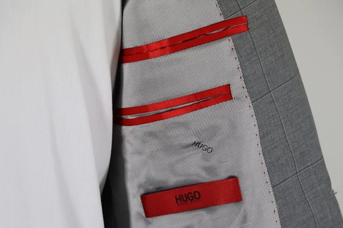 SACO HUGO BOSS, Mod. Arti193, T. 98 / US 40L, ajuste extra ajustado, gris abierto - Imagen 6 de 10