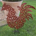 Hand Crafted Metal Rooster Garden Ornament, Poultry sculpture, Garden statue