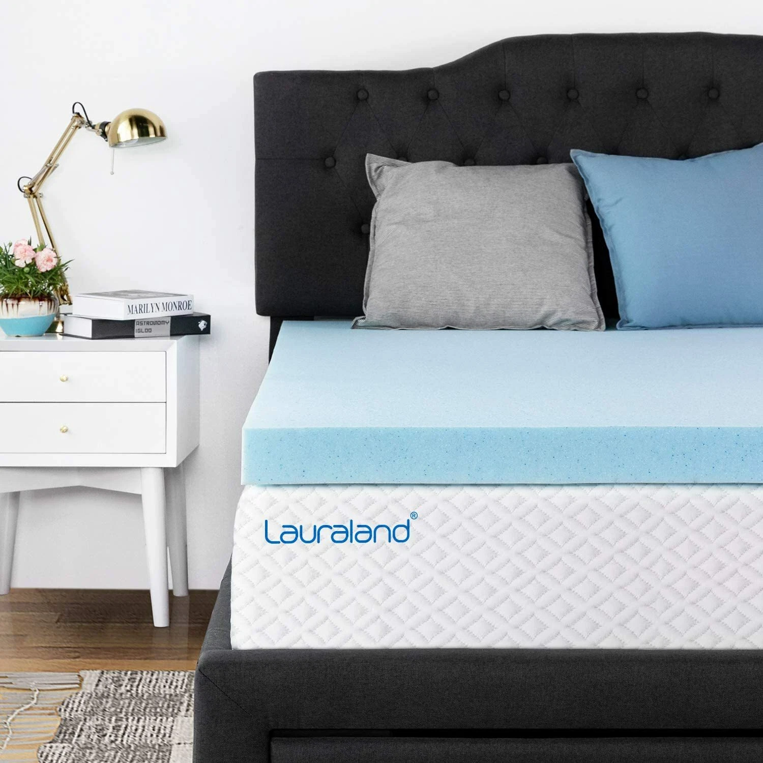 Lauraland 2” Gel Memory Foam Mattress Topper (Size: Queen)