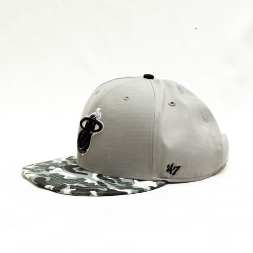 Miami Heat '47 Snapback Hat Cap Hardwood Classics HWC Black Flame Camo Bill - Picture 3 of 7
