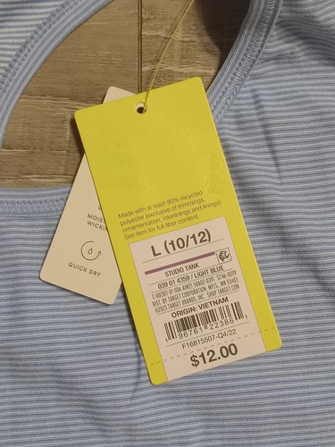 2 Girls Size Large 10/12 Activewear Tank Tops Light Blue Colorway New With Tags - Picture 3 of 5