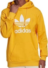 NEW MEN'S ADIDAS ORIGINALS TREFOIL HOODIE SIZE LARGE  IM9409 GOLD