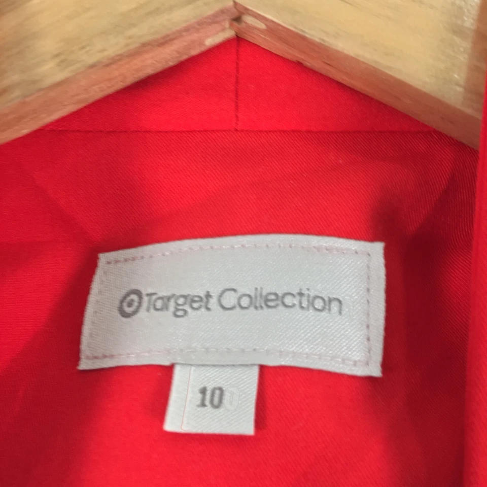 Target womens blazer jacket size 10 red long sleeve city corporate office 083029 - Image 3 of 4