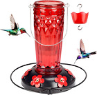 Hummingbird Feeder-16 Ounces,6 Feeding Ports Glass Hummingbird Feeders for Outdo
