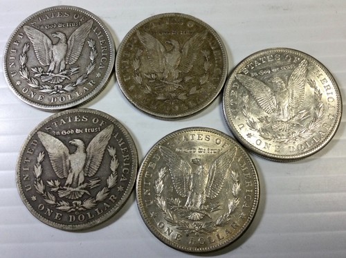 1881S 1890O 91O 99O & 1901O Lot of 5 Different Morgans nice group!