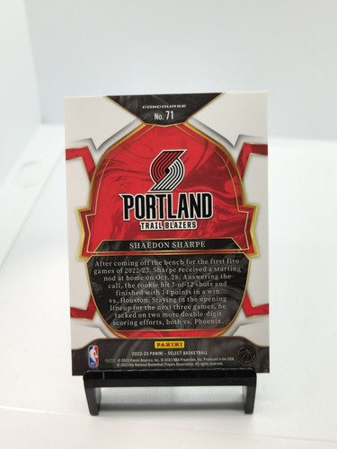 2022-23 Panini Select Shaedon Sharpe Concourse Blue Rookie Trail Blazers #71 - Picture 2 of 2
