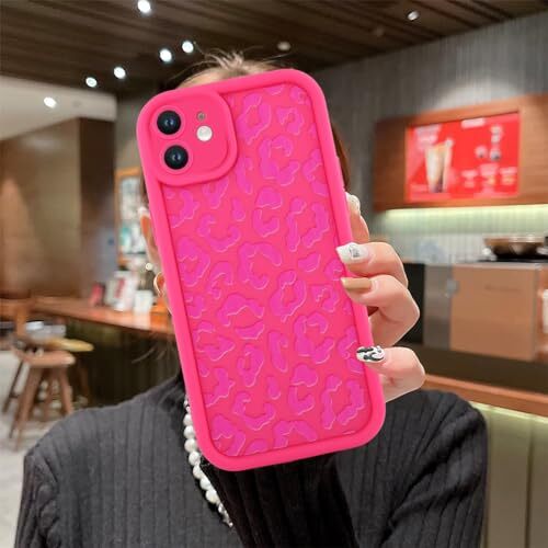 Compatible with Case, Cheetah Print Shockproof Soft TPU iPhone 11 Hot Pink - Picture 7 of 7