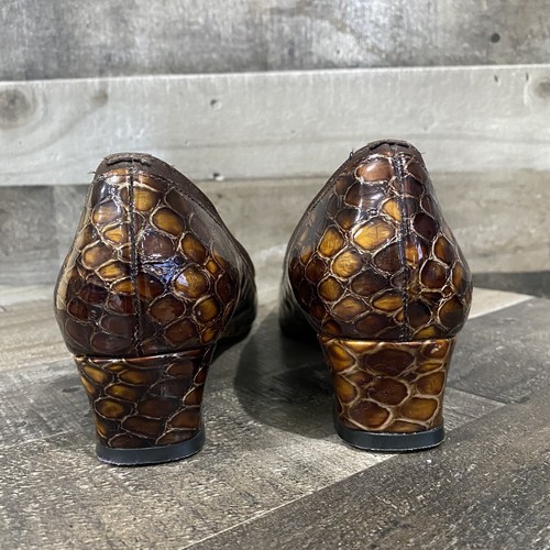 California Magdesians Women's Shoes Brown Leather Slip On 7 M Snake Print Exotic - Picture 6 of 10