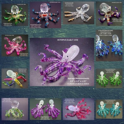 Kunst Glas Oktopus Figur Handarbeit Tier Ornament Sammlerstück Geschenk Wohndeko