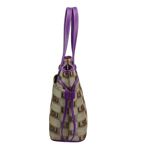 LSU Tigers Licensed Safari Handbag, Earrings and Necklace - Picture 3 of 6