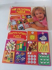 Rhyming Numbers Puzzle Child's Wooden Learning Puzzle.