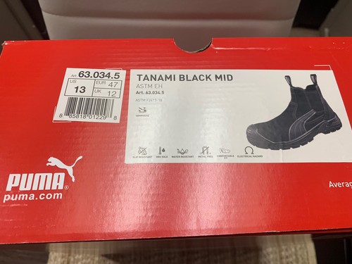 Botas de Seguridad para Hombre PUMA 100% Marca Original 👉 Tanami Doble Gore EH/Talla:13/Negras - Imagen 2 de 12