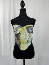 NWT Women's Floral Small bustier Corset Crop Stretchy top Sz Large