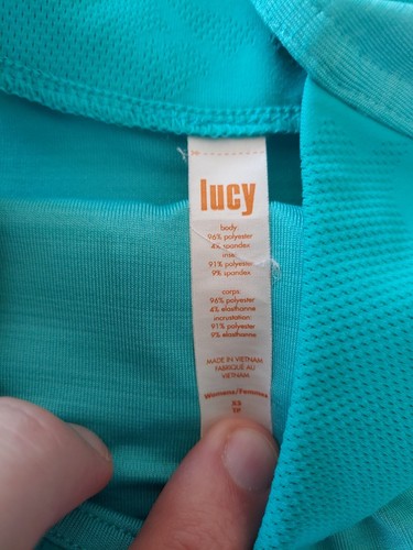 Lucy Active Running Swing Tank Top Workout Visible Seams Chinchable Teal Size XS - Picture 5 of 8
