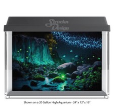 Glowing Fantasy Landscape Polyester Fish Tank Glass Backdrop Aquarium Background