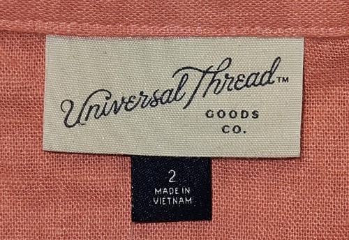 Neu mit Etikett Universal Thread koralle Leinenmischung Strampler Größe 2 - Bild 6 von 13