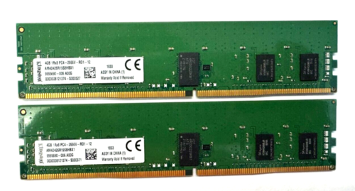 8GB (2x4GB) DDR4 1Rx8 PC4-2666V-RD1-12 ECC REGISTRIERTER SERVER RAM RDIMM SPEICHER - Bild 1 von 1
