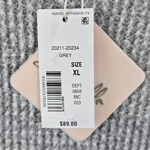 $89 Papinelle XL Grey Waffle Textured Long Sleeve V-Neck Knit Lounge Set Pajamas - Picture 13 of 24