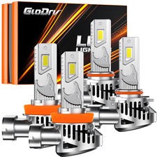 4x 9005 H11 Combo LED Headlight High Low Beam Bulbs Kit 6000K Super White Bright