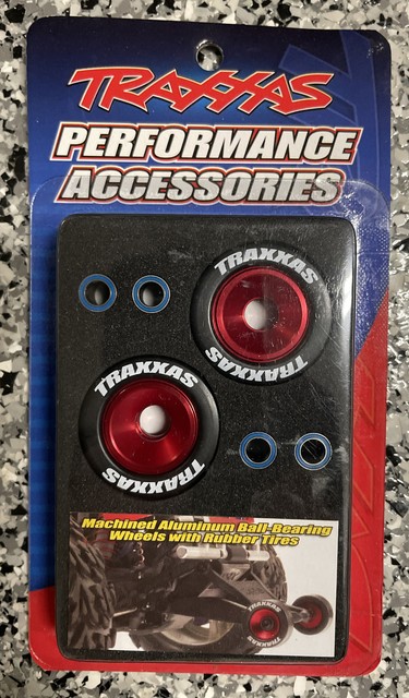 Traxxas 5186 Anodized Red Wheelie Bar Wheels Tires Stampede Rustler 4x4 VXL for sale online | eBay