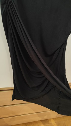 Allsaints Ruched Cotton Stretch Women's Wrap Dress In Black Size 8 - Picture 5 of 6