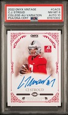 PSA 8/10 - 2022 Onyx Vintage Football CJ STROUD RC Blue Ink On Card AUTO #/300