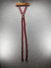 Cas Germany Suspenders Burgandy Red Patterned