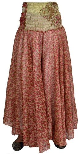 5 Pcs OF Indian Vintage Sari Printed Boho Gypsy Wide-Leg Palazzo Pants Trousers - Picture 9 of 10