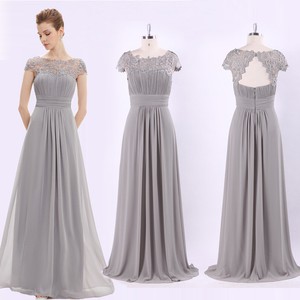 Long Grey Bridesmaid Dress