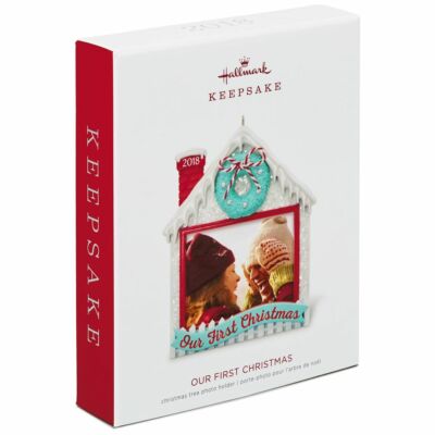 Hallmark Keepsake - 2018 Our First Christmas Photo Holder Ornament - Dated 2018