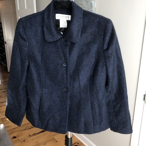 Jones Of New York Fitted Blazer Size 10P Dark Blue Wool Blend New With Tags - Picture 11 of 12