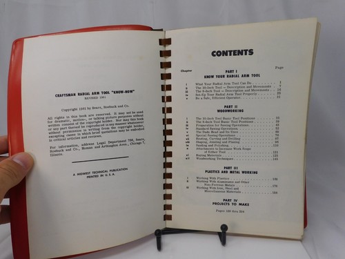 Vintage 1961 Craftsman Radial Arm Tools Wood Metalworking Manual Handbook - Picture 3 of 4