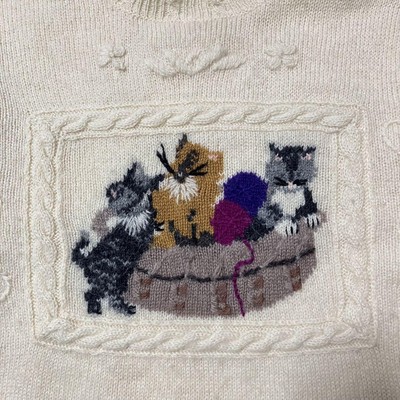 Woolrich vintage cat knit猫刺繍ニット ウールリッチ