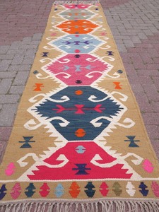 Anatolian Kilim Runner Rug Hallway Long Carpet Corridor Wool Anatolian Kilim Runner Rug Hallway Long