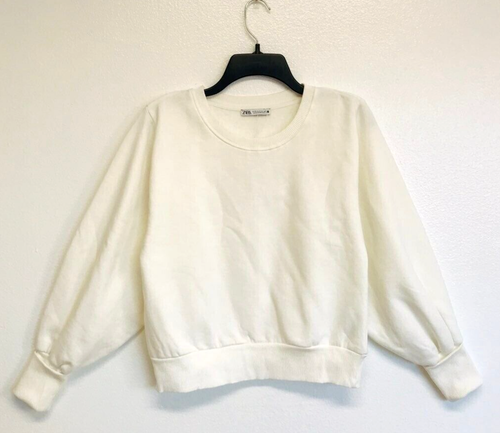 Zara White Longsleeve Sweater Size Small - Picture 1 of 3