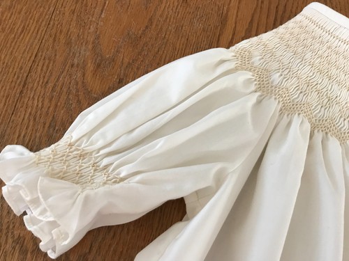 Hand Made Smocked Ivory Bishop Dress Sz. 5, 6, 7, First Communion Flower Girl EC - Picture 4 of 9