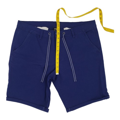 Livergy Lidl Mens Chino Flat Front Drawstring Rolled Hem Shorts Blue Size 40 - Picture 7 of 8