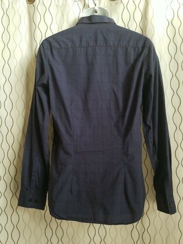 Calvin Klein Men's Dress Shirt Ultra Slim Fit Blue Plaids Size M - Picture 7 of 12