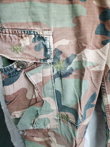  SMALL VINTAGE US ARMY BDU WOODLAWN CAMO SET PANTS AND TOP F21-1 - Picture 6 of 7